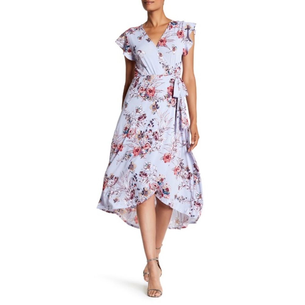 Bobeau Floral Wrap Dress